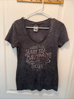 🥳 5 for $25 BUNDLE Harley-Davidson Women's Black Charcoal Classic V-Neck Tee
